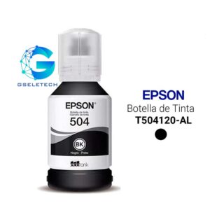 Botella de tinta EPSON T504, color negro, contenido 127ml, para impresoras EPSON L4160.