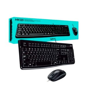 Kit Teclado y Mouse Logitech MK120, USB, Negro.